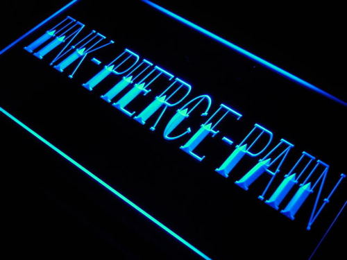 INK PIERCE PAIN TATTOO SLOGAN Neon Light Sign